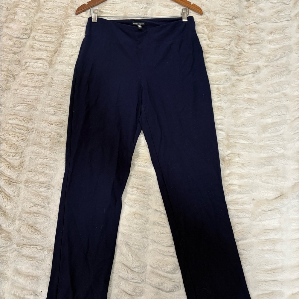 Eileen Fisher pull on ponte Navy Blue Pants rn78121